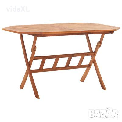 vidaXL Сгъваема градинска маса, 135x85x75 см, акация масив（SKU:46657, снимка 1