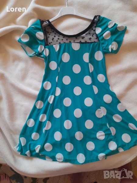 Подарявам!Детска рокличка на едри точици, снимка 1