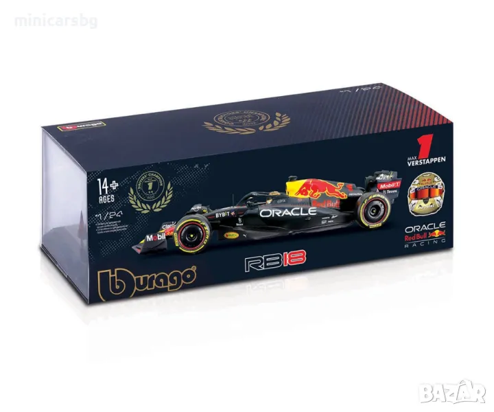 1:24 Метални колички: Oracle Red Bull Racing RB18 1 Max Verstappen Formula F1, снимка 1