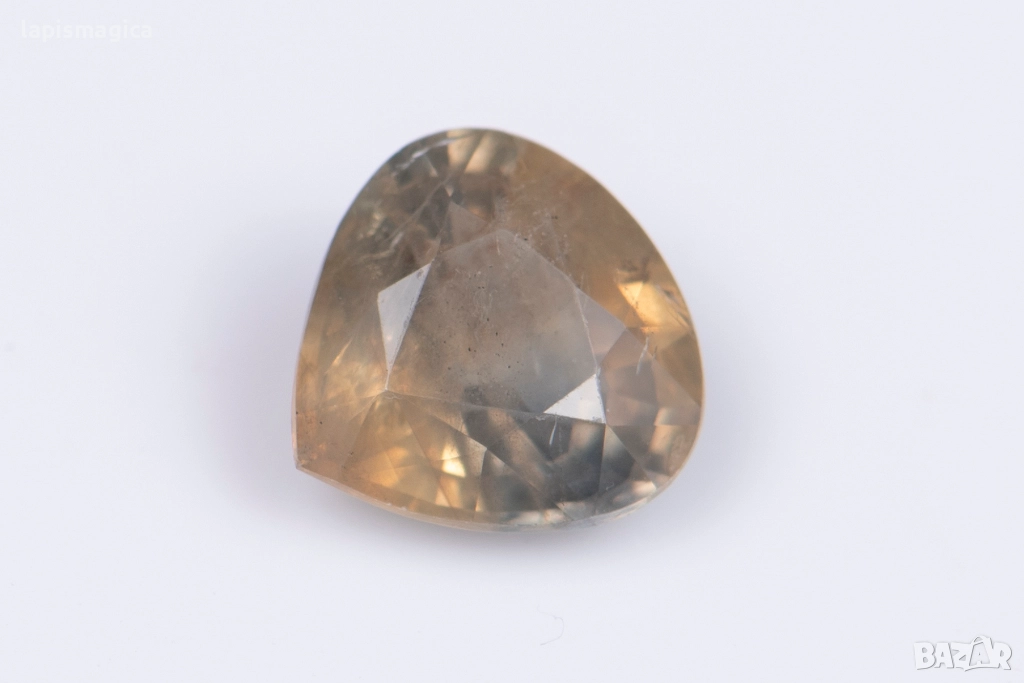 Синьо-зелен парти сапфир 0.98ct нетретиран капка шлифовка, снимка 1