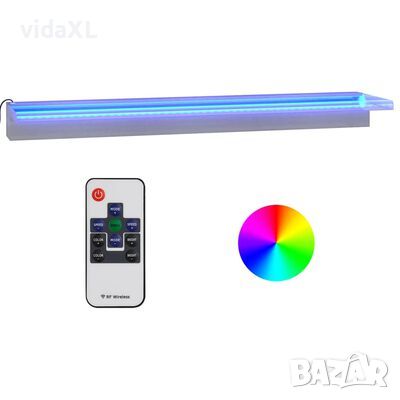 vidaXL Преливник за водопад с RGB LED, неръждаема стомана, 90 см(SKU:151411, снимка 1