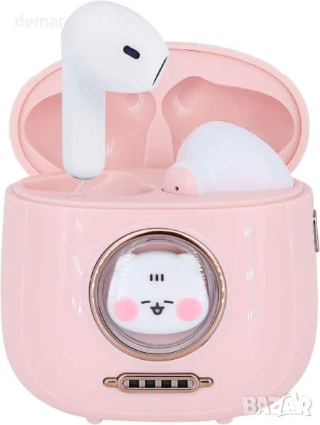 Безжични слушалки Fsjun, BT 5.1 слушалки за поставяне в ушите с калъф за зареждане, розови, снимка 1