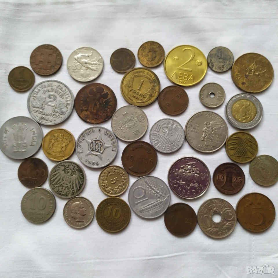35 стари монети от цял свят , снимка 1