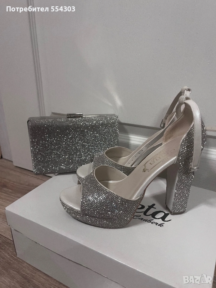 Дамски обувки на ток и чанта, снимка 1
