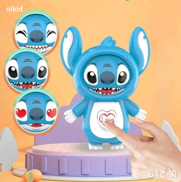 Стич Stitch с променящо се лице форма пластмасова играчка фигурка, снимка 1