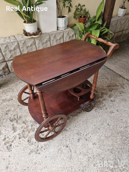 Чудесна антикварна холандска дървена количка за сервиране , снимка 1