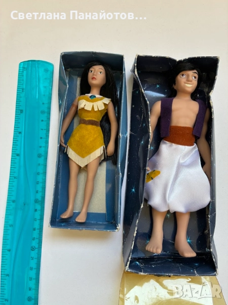 Керамични чупливи фигурки, кукли Аладин и Покахонтас, снимка 1