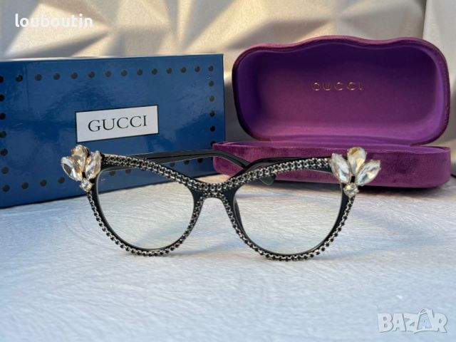 Gucci очила за компютър прозрачни с камъни слънчеви диоптрични рамки , снимка 6 - Слънчеви и диоптрични очила - 45249079