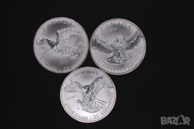 Кленов лист, Канада - серия  - 3 х 1 oz / унция, инвестиционно сребро