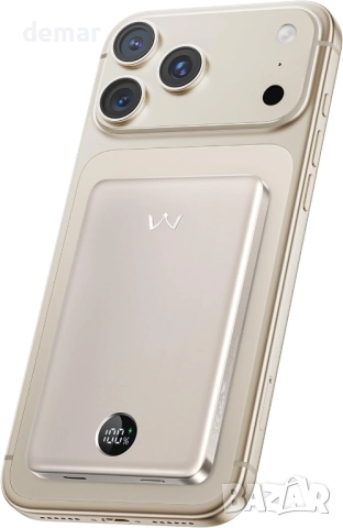 iWALK ултратънка магнитна външна батерия 5000mAh, LED дисплей