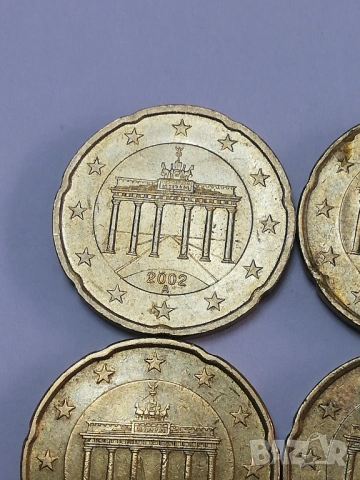 20 евро цента Германия-2002 г. букви A;D;G;J, снимка 2 - Нумизматика и бонистика - 53251511