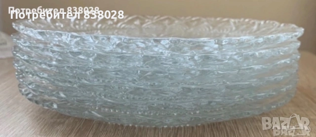 Стъклени десертни чинии, снимка 2 - Чинии - 53879039