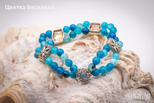 Гривна от полускъпжценни камъни, снимка 8 - Гривни - 53723547