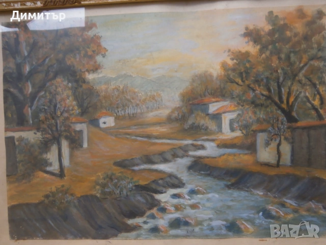 Пейзаж,темпера,гваш, снимка 2 - Картини - 53208754