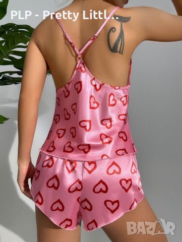 Пижама на сърца къси панталонки и потник, снимка 4 - Пижами - 45810051