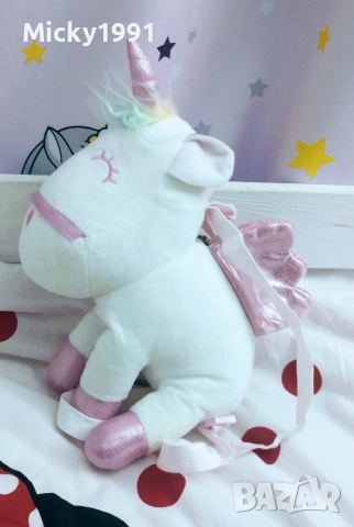 Еднорог плюшена играчка - раница , снимка 3 - Раници - 53801264