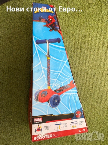 Тротинетка с 3 колела Spider-Man, висока стабилност, максимален капацитет 20 кг, за деца над 2 годин