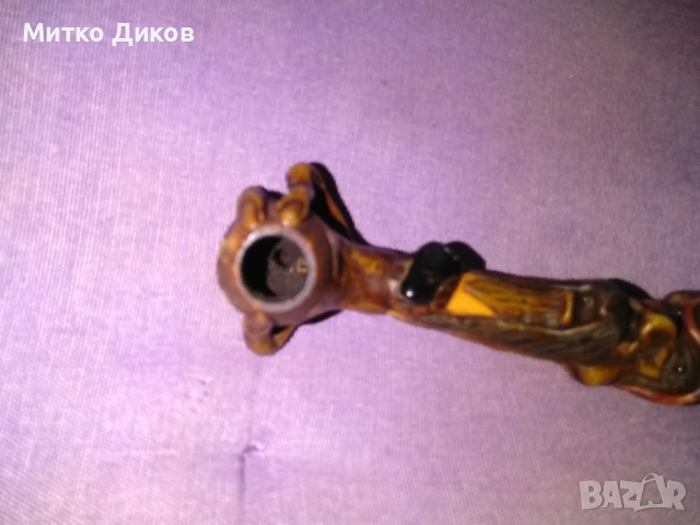 Дървена лула ръчна изработка 203мм като нова, снимка 3 - Лули - 51095196