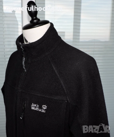 Jack Wolfskin Nanuk -мъжко черно поларено горнище за туризъм и планина с цип размер XL , снимка 4 - Якета - 52430456