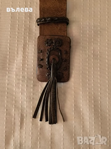 Колан кожен дамски и кожена гривна , снимка 5 - Колани - 51311904