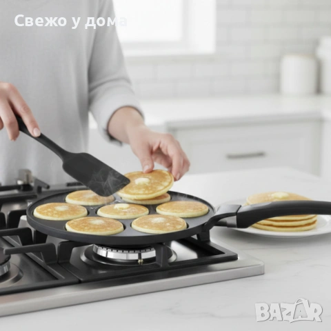 Тиган за 7 палачинки Ø28 см Cheffinger – мраморно незалепващо покритие, индукционен, снимка 6 - Съдове за готвене - 54200512