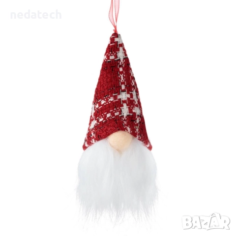 Гном с червена карирана шапка, 5x9cm