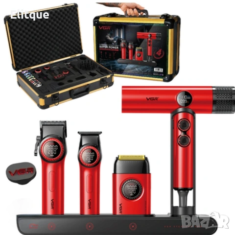 Професионален комплект машинки за подстригване VGR Stepless 4 в 1, снимка 9 - Машинки за подстригване - 53422878