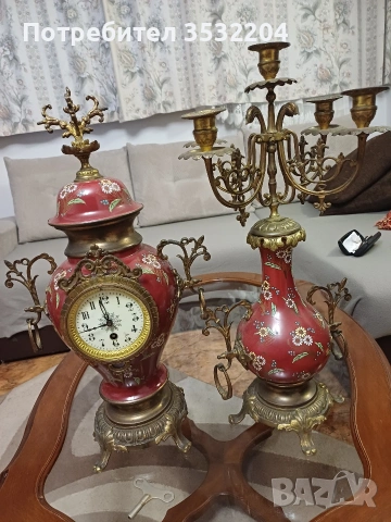 Френски каминен часовник, снимка 5 - Антикварни и старинни предмети - 53260668