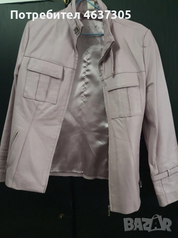 лилаво кожено яке от изкуствена кожа