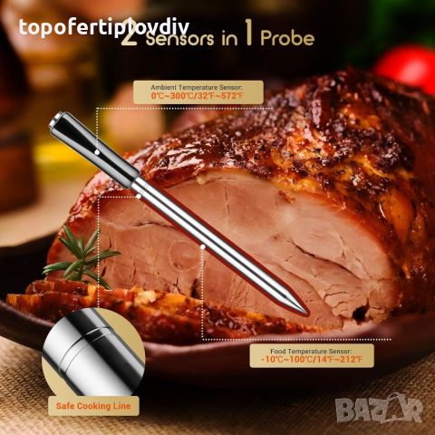 Термометър за Грил,Фурна Опушвач, Ротисерия,Inkbird INT-11P-B Wireless Bluetooth Meat, снимка 3 - Скари - 46816475