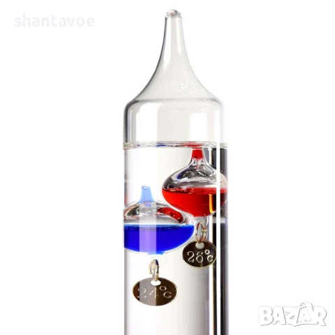 Стъклен термометър по идея на Галилео Галилей, снимка 3 - Декорация за дома - 51114438