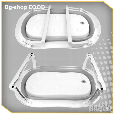 Бебешка вана Extralink Kids, сива, с LED термометър, 0-3 месеца, комплект за грижа, снимка 5 - За банята - 53863221