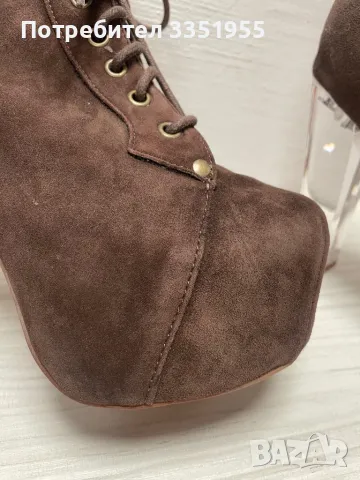 Велурени обувки на висок ток Jeffrey Campbell, снимка 5 - Дамски обувки на ток - 50042381