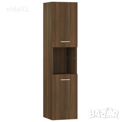 vidaXL Шкаф за баня, кафяв дъб, 30x30x130 см, инженерно дърво(SKU:815641, снимка 1 - Шкафове - 46322790