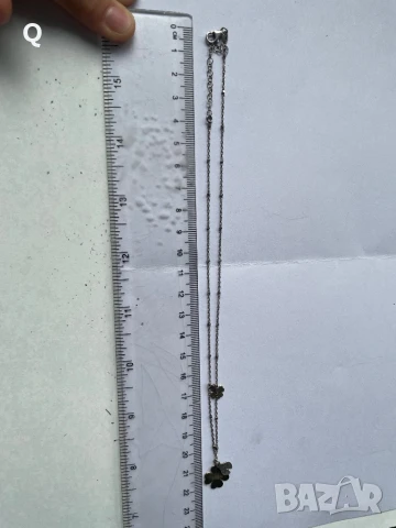 Сребърно колие с детелинки,проба 925 (16), снимка 3 - Колиета, медальони, синджири - 50979234