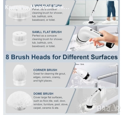 Комплект за четка за четка без електрически завъртания, 8 пакета сменяеми глави, снимка 5 - Други - 51581152