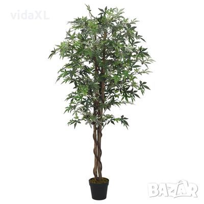 vidaXL Изкуствено кленово дърво 224 листа 80 см зелено(SKU:359020