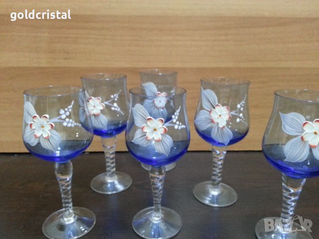 Ретро стъклени чаши Бохемия , снимка 6 - Антикварни и старинни предмети - 46336797