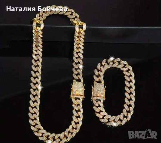 Ланец и гривна от висококачествена медицинска стомана , снимка 2 - Бижутерийни комплекти - 53639491