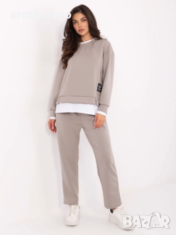 Дамски ежедневен комплект от две части с бяла вложка, 3цвята , снимка 2 - Комплекти - 52861151