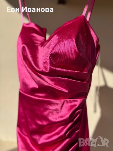 Дамска сатенена рокля , снимка 2 - Рокли - 51827573