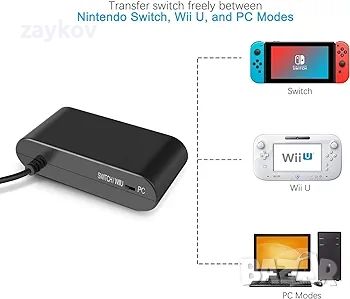 Адаптер за контролер Keten Gamecube 4 порта за Wii U, Nintendo Switch и USB портове за компютър