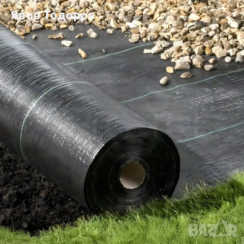 Черен агротекстил против плевели, 90г/м², UV защита, 1.1м х 50м, снимка 8 - Други - 53829310