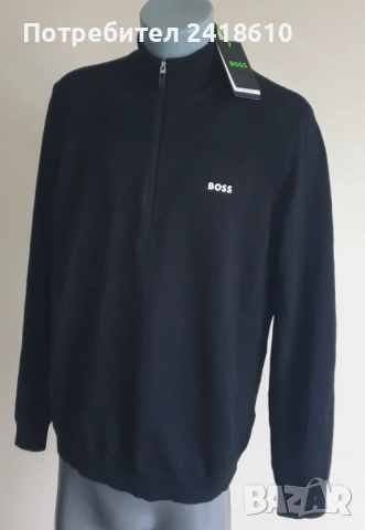 Hugo Boss Momemntum - X _QZ Cardigan Merino Knitted Half Zip Mens Size L НОВО! ОРИГИНАЛ! Мъжка Вълне, снимка 16 - Пуловери - 53021898
