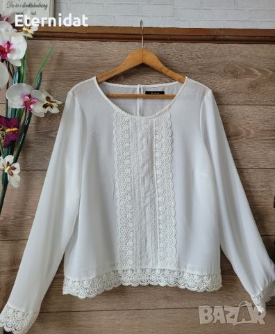 Нова бяла блуза дантела VILA , снимка 1 - Блузи с дълъг ръкав и пуловери - 45404465
