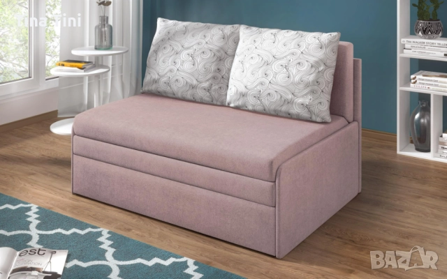 Разтегателно канапе , розово/двуместно-