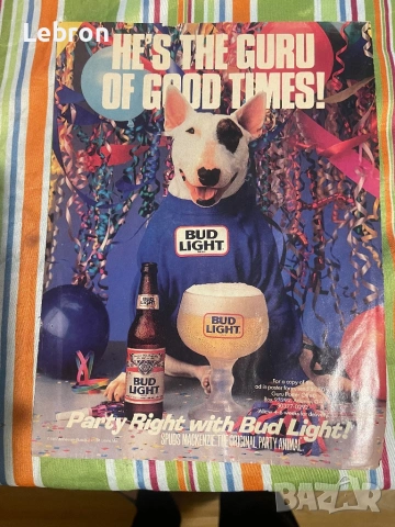 Ретро плакат Bud Light – Spuds MacKenzie