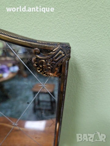 Страхотно антикварно английско бронзово огледало , снимка 6 - Антикварни и старинни предмети - 53214374