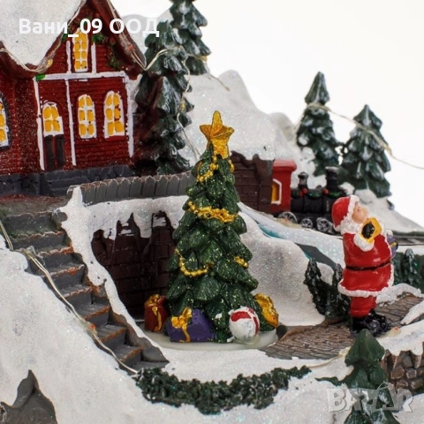 Музикална коледна сцена със светлина и движение, снимка 3 - Декорация за дома - 52303863