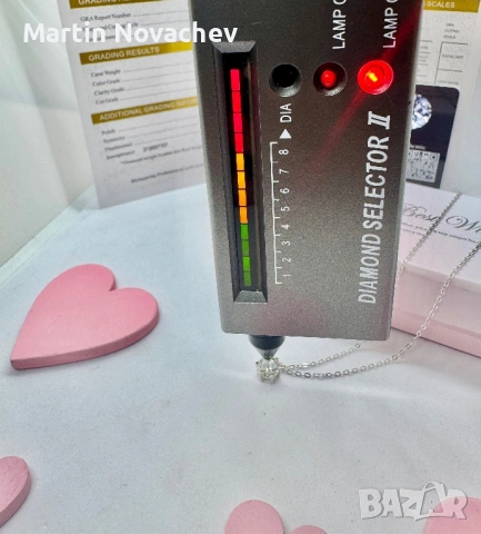 Сребърно колие с мойсанит (Диамант) 1 карат, снимка 14 - Колиета, медальони, синджири - 53503895